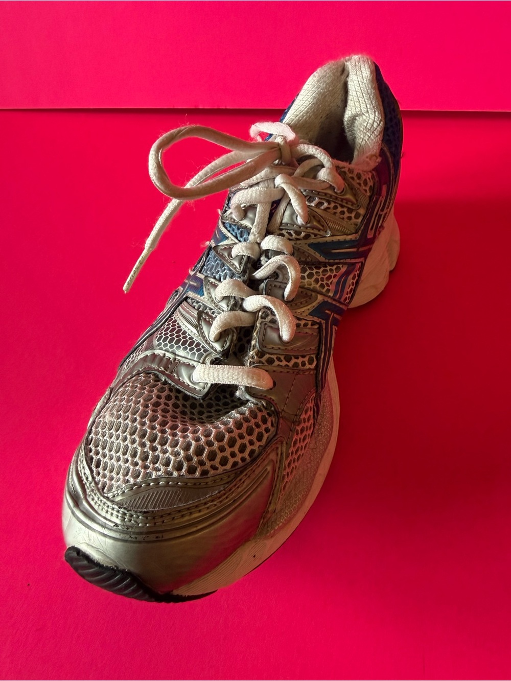 Asics Women’s Athletic Shoe - Silver with Blue Accents